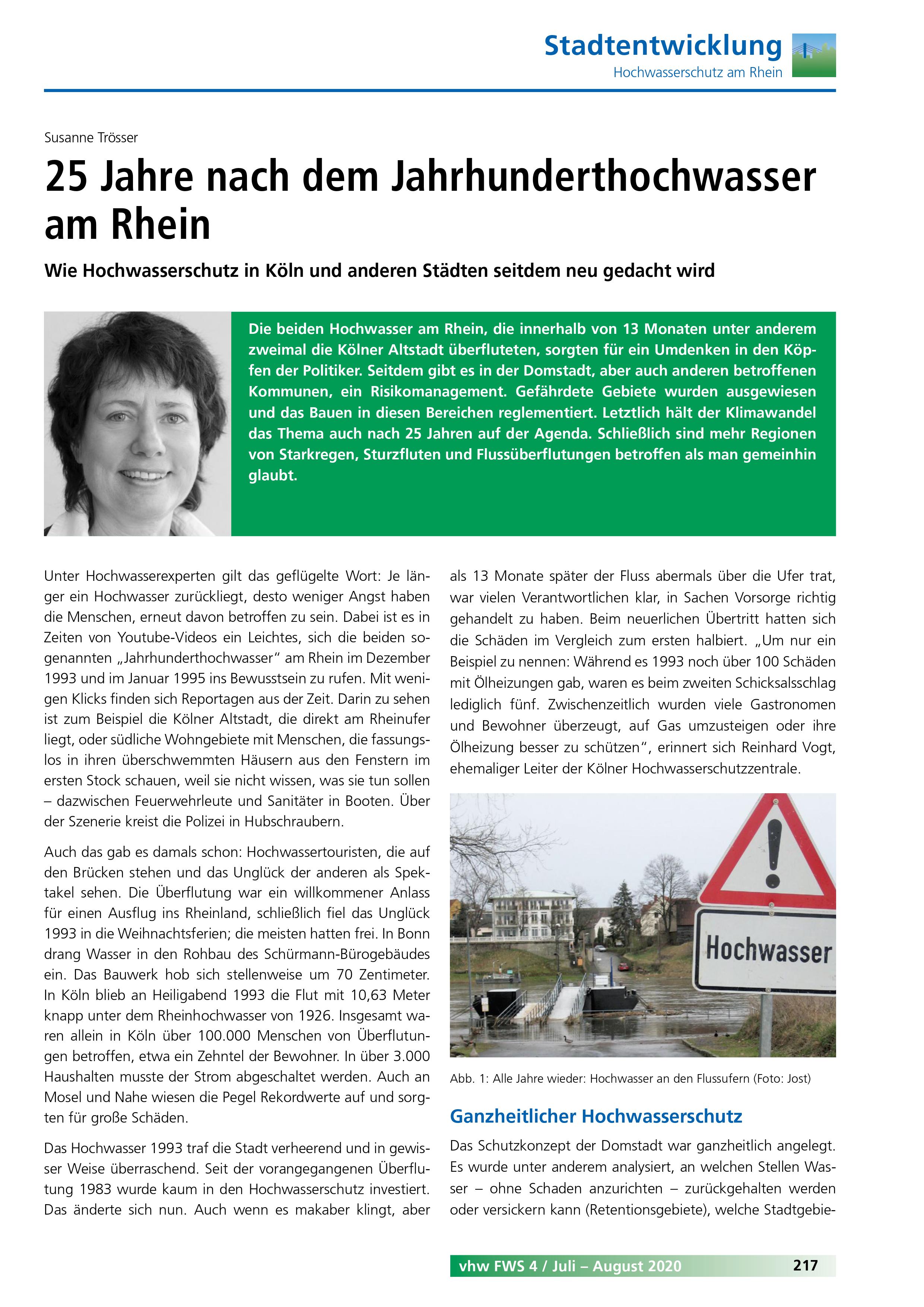 25 Jahre nach dem Jahrhunderthochwasser am Rhein