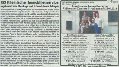 Hohe Nachfrage nach krisensicherem Betongold - ein Beitrag von RIS Rheinischer Immobilienservice GmbH