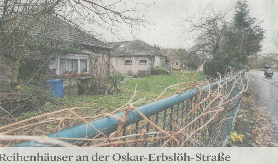 Reihenhäuser an der Oskar-Erbslöh-Straße | KSTA 09.01.2018